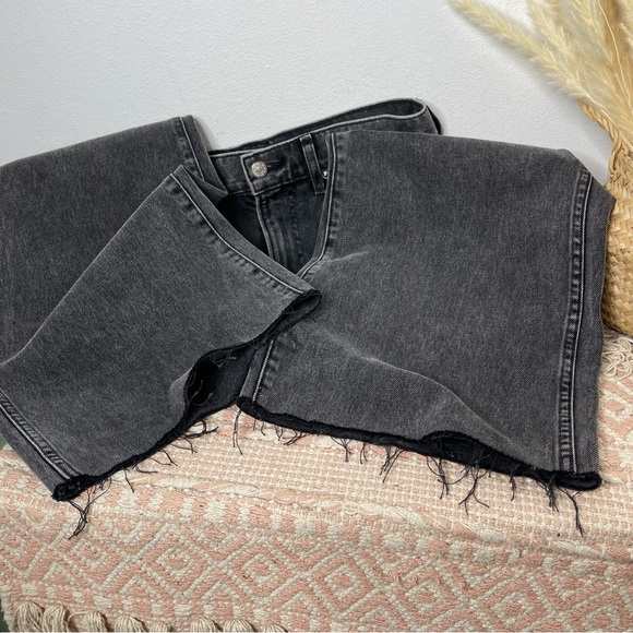 VERONICA BEARD Jeans Taylor Cropped Frayed High Rise Wide Leg in Ash Onyx Sz 29 - Picture 14 of 17